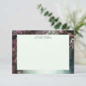 Zauberhafte waldreiche Weinberge Grüne Mauve Hochz Dankeskarte (Stehend Vorderseite)