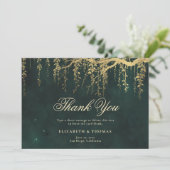 Zauberhafte Waldweiden - Smaragdblüte Dankeskarte (Stehend Vorderseite)