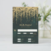 Zauberhafte Waldwein-Weine Hochzeit RSVP Karte (Stehend Vorderseite)