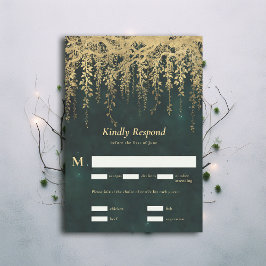 Zauberhafte Waldwein-Weine Hochzeit RSVP Karte