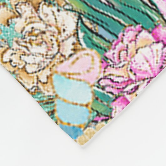 Zauberhafte Wasserfarbenmagd Fleecedecke (Ecke)