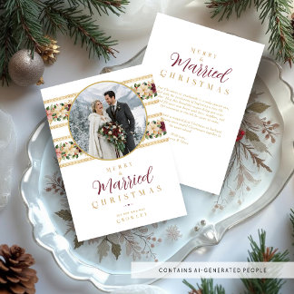 Zauberhafte Weihnachts-Botanik-Foto-Hochzeit TMF26 Feiertagskarte