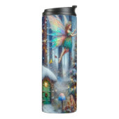 Zauberhafte Weihnachtsbaume und Elfen Thermosbecher (Nach links gedreht)