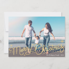 Zauberhafte Weihnachtsgold-Grußkarte Feiertagskarte