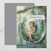 Zauberhafte Weihnachtskarte der Fee Feiertagskarte (Vorne/Hinten)