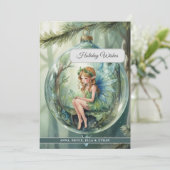 Zauberhafte Weihnachtskarte der Fee Feiertagskarte (Stehend Vorderseite)