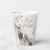 Zauberhafte Weihnachtslandschaft Rustikales Waldhi Pappbecher (Rückseite)