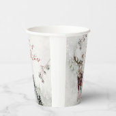 Zauberhafte Weihnachtslandschaft Rustikales Waldhi Pappbecher (Rechts)