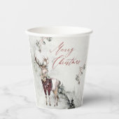 Zauberhafte Weihnachtslandschaft Rustikales Waldhi Pappbecher (Vorderseite)