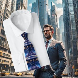 Zauberhafte Weihnachtszeit - goldene Schneeflocken Krawatte