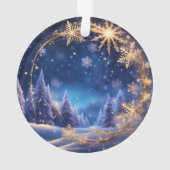 Zauberhafte Weihnachtszeit - goldene Schneeflocken Ornament (Rückseite)