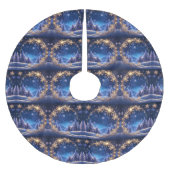 Zauberhafte Weihnachtszeit - goldene Schneeflocken Polyester Weihnachtsbaumdecke (Vorderseite)