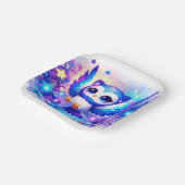 Zauberhafte Whimsical Owl Babydusche Pappteller (Gewinkelt)