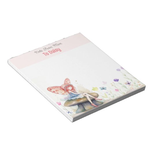 Zauberhafte Wildblumen und Frische, Pastellrosa Notizblock (angewinkelt)