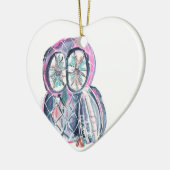 Zauberhafte Winter-Wasserfarbenröhre Keramik Ornament (Links)