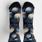 Zauberhafte Winterschmuck in Blau und Gold Socken (Oben)