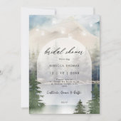 Zauberhafte Winterwaldbrücke Dusche Einladung (Vorderseite)