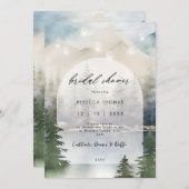 Zauberhafte Winterwaldbrücke Dusche Einladung (Vorne/Hinten)