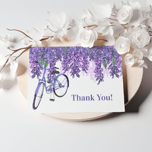 Zauberhafte Wisteria Fahrrad Dankeschön Dankeskarte