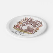 Zauberhafte Wolf-Babydusche Pappteller (Schrägansicht)