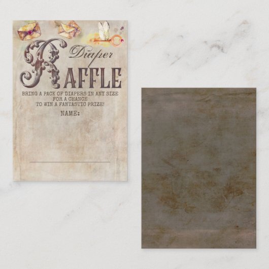 Zauberhafte Zauber-Windelrad-Ticket Begleitkarte (Vorne/Hinten)