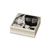 Zauberhafter alter Zauberer in Höhle mit Fernüberw Gummistempel (Stempel)