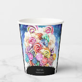 Zauberhafter Candyland-Geburtstagspass Pappbecher (Vorderseite)