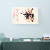 Zauberhafter Fee Silhouette Kindergeburtstag Banner (Messe)