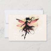 Zauberhafter Fee Silhouette Kindergeburtstag Dankeskarte (Rückseite)