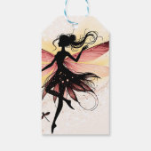 Zauberhafter Fee Silhouette Kindergeburtstag Geschenkanhänger (Rückseite)