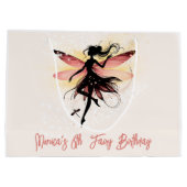 Zauberhafter Fee Silhouette Kindergeburtstag Große Geschenktüte (Rückseite)