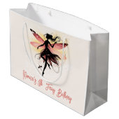 Zauberhafter Fee Silhouette Kindergeburtstag Große Geschenktüte (Rückseite Schrägansicht)