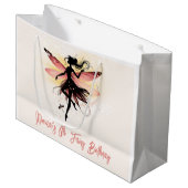 Zauberhafter Fee Silhouette Kindergeburtstag Große Geschenktüte (Vorderseite Schrägansicht)
