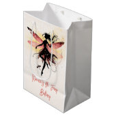 Zauberhafter Fee Silhouette Kindergeburtstag Mittlere Geschenktüte (Vorderseite Schrägansicht)