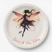 Zauberhafter Fee Silhouette Kindergeburtstag Pappteller (Vorderseite)