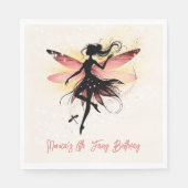 Zauberhafter Fee Silhouette Kindergeburtstag Serviette (Vorderseite)