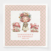 Zauberhafter Feengarten Whimsical Geburtstagsfeier Serviette (Vorderseite)