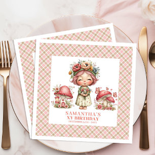 Zauberhafter Feengarten Whimsical Geburtstagsfeier Serviette
