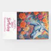 Zauberhafter, floraler Einhornbanner Banner (Horizontal)
