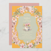 Zauberhafter Garten Tee zum zweijährigen Geburtsta Einladung (Vorne/Hinten)