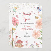 Zauberhafter Gartenlaub Geburtstag Dankeskarte (Vorne/Hinten)