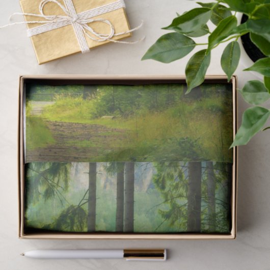 Zauberhafter, grüner Waldpfeifennebel Seidenpapier (Geschenk)