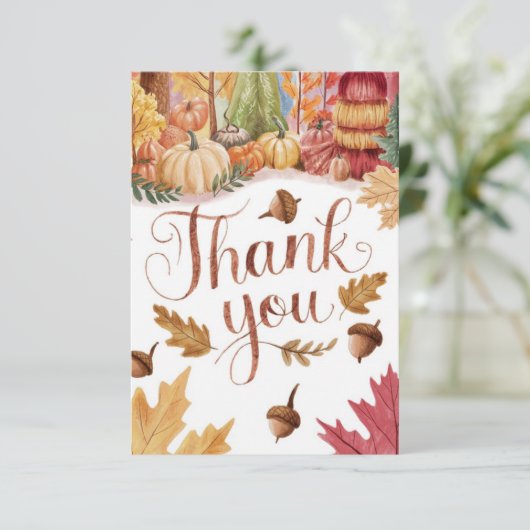 Zauberhafter Herbstfall Dankeskarte (Stehend Vorderseite)