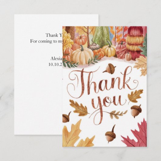 Zauberhafter Herbstfall Dankeskarte (Vorne/Hinten)