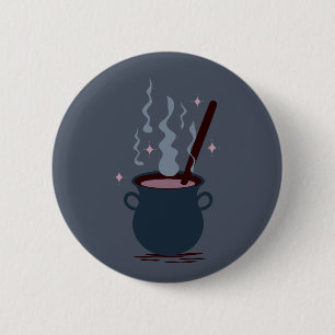 Zauberhafter Hexen-Halloween-Magie-Topf Button