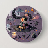 Zauberhafter Hexenhut und himmlische Magie Button (Vorderseite)