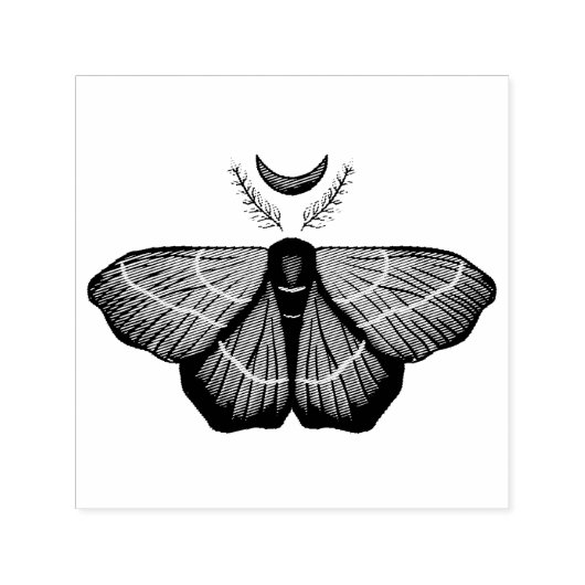 Zauberhafter Insektenkern der Hexerei Moth Permastempel (Design)