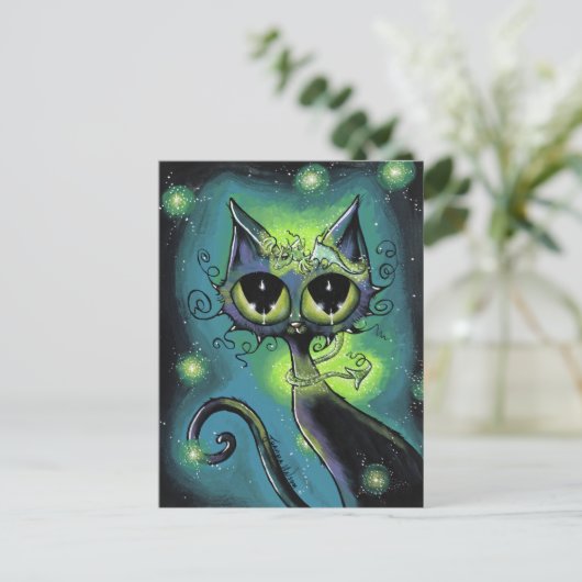 Zauberhafter Kleiner Freund-Drache und Katzenpostk Postkarte (Stehend Vorderseite)