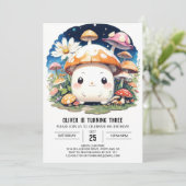 Zauberhafter kleiner Pilzzzzauber zum Geburtstag Einladung (Stehend Vorderseite)