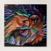 Zauberhafter Löwenpapierquilling-Stil, Weichteile Puzzle (Horizontal)